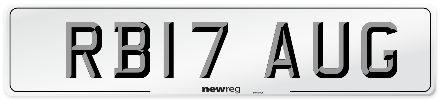 RB17 AUG Number Plate from New Reg